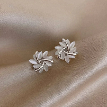 Sienna™ | Elegant Opal Petal Circle Stud Earrings
