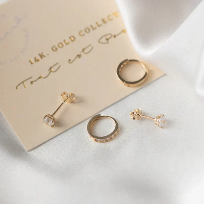 Brillane™ | Gold Stone Earrings Set