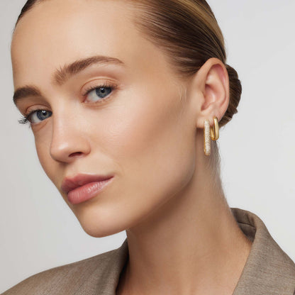 Icona™ | Gold Large Pave Hoop Earrings
