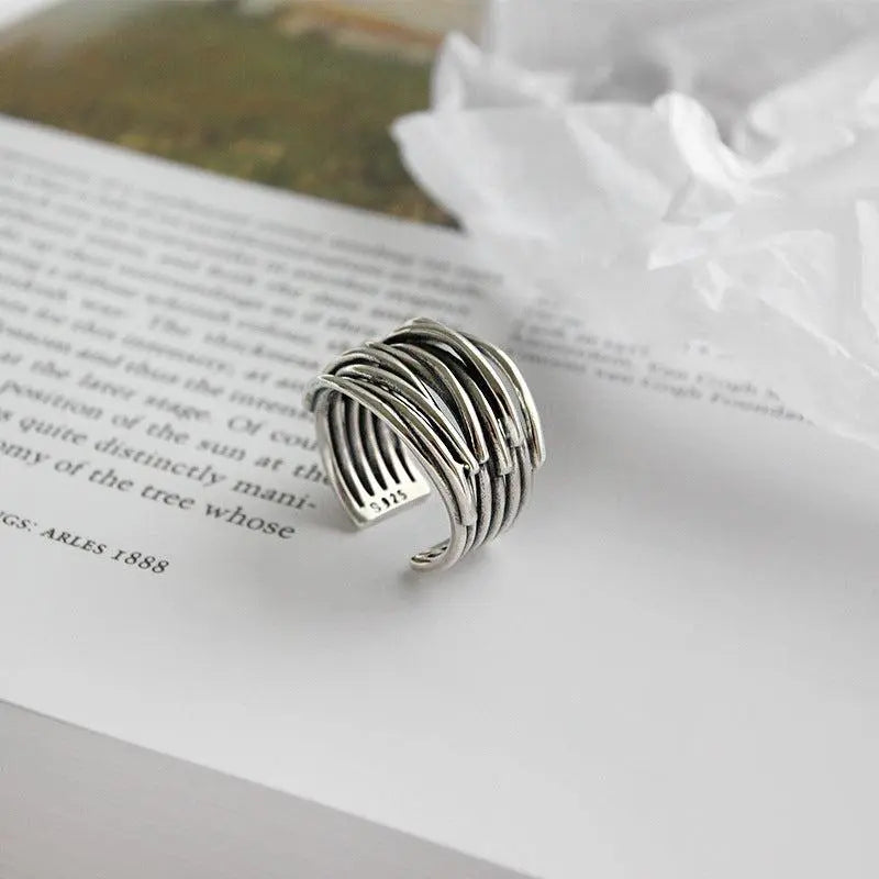 Aria™ | Adjustable Silver Layer Ring