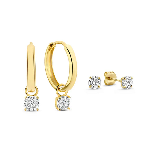 Larmes™ | Gold Stone Earrings Set