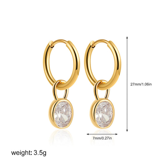 Elara™ | Vintage Gold Round Crystal Earrings