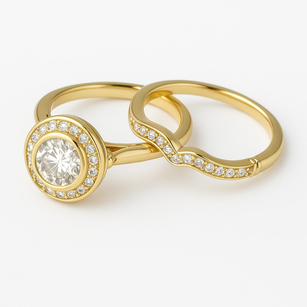 Bjorn™ | Vintage Gold & Zirconia Ring Set